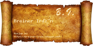 Breiner Irén névjegykártya